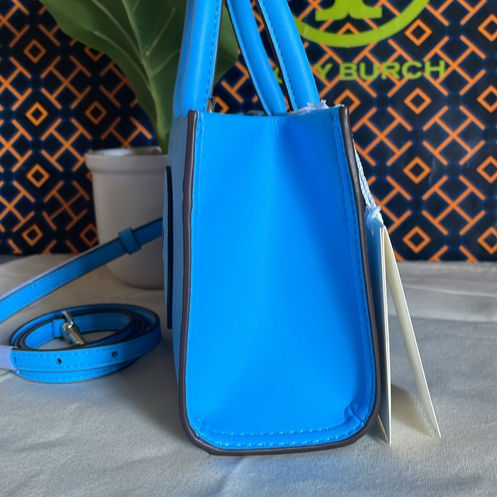 New✨authentic tory burch Ella bio mini tote (blue azure) crossbody - Picture 5 of 15